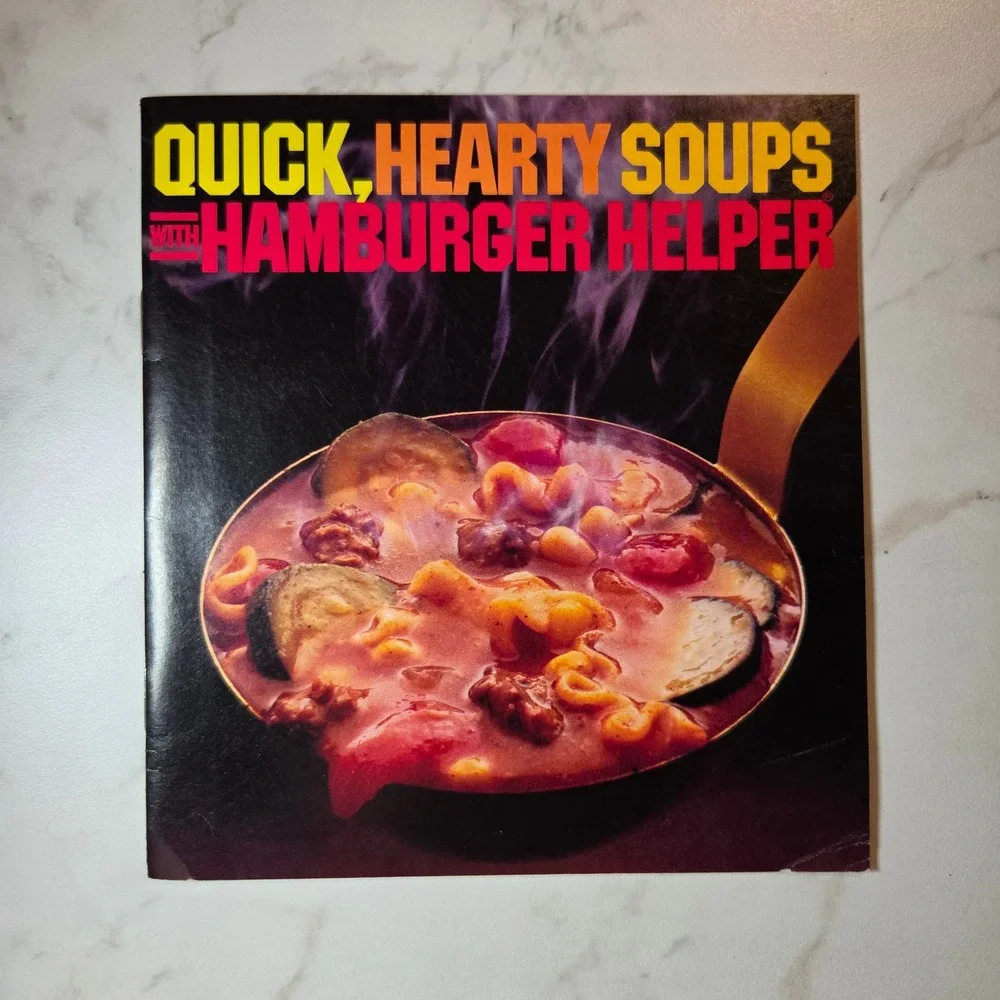 Vintage Hamburger Helper Quick Hearty Soups and Holiday Comforts Recipe Booklets